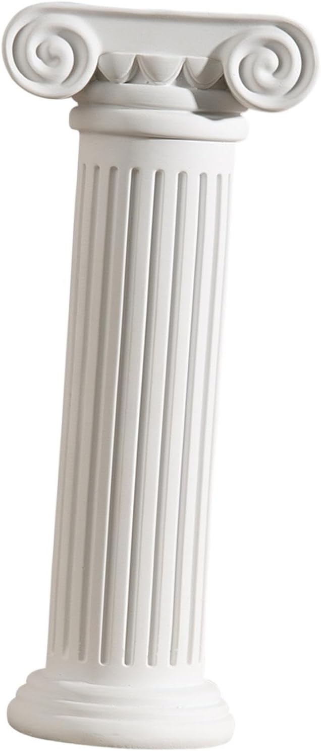 KLKCMS Ornamentos de suporte de vaso de estátua de resina, mesa minimalista, coluna grega, vaso de flores, pilar romano, suporte de planta para estante, casa 1 KLKCMS Ornamentos de suporte de vaso de estatua de resina