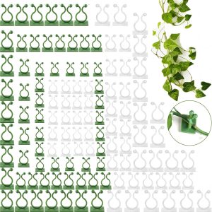 YudeWater 120 peças de clipes de plantas - clipes invisíveis para plantas trepadeiras, clipes de parede autoadesivos para suporte de plantas, gancho pegajoso de parede para fixação, suporte de