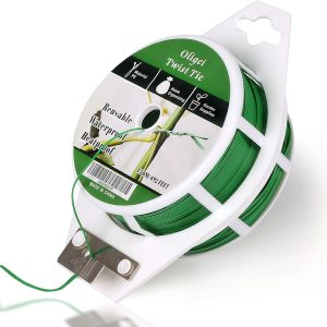 Laços para plantas, 150 m, arame verde de jardim, laços resistentes para suporte, laços de jardim com cortador para tomates, arame para plantas para uso interno, externo, casa e escritório