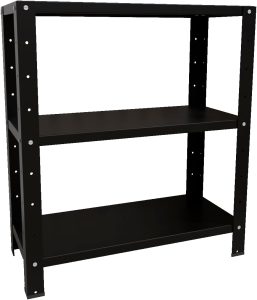 Estante/Armario De Aço Reforçado 60cm 3 Bandejas Preta