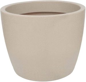 Vasart Malta Vaso de Flores Redondo, Granito Areia, 52x42cm