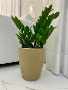 VASO POLIETILENO COLUNA BERLIAN GOLD 3D DECORATIVO P/PLANTAS/JARDINS/ESCRITÓRIOS (BEGE)