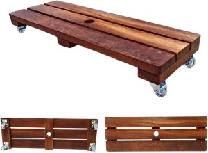 Suporte Para Vaso De Planta Jardineira 80x20 Cm Rodinhas Cristal