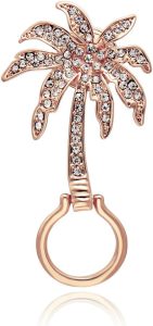 NOUMANDA Suporte de óculos de planta moderna exclusivo tropical feriado verde coco palmeira cristal broche broche