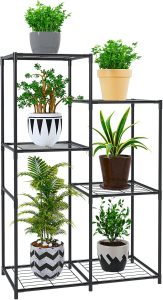 YisanCrafts Suporte para Plantas Suporte para Plantas Internas Suporte para Plantas de Metal Prateleira para Plantas Em Camadas para Várias Plantas 2 Camadas 6 Suportes para Plantas Em Vasos Suporte P
