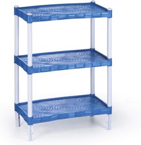 Estante Multiuso de Plástico com 3 Prateleiras Mini Azul