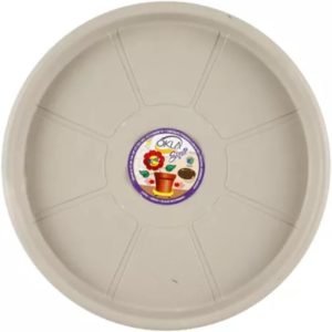 Suporte com Rodas Prato Para Vaso de Plantas 45cm (Cinza)
