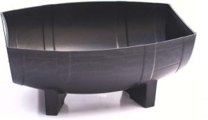 Kit 5 Vaso Jardineira Floreira Plástico Barril Plantas (PRETO)