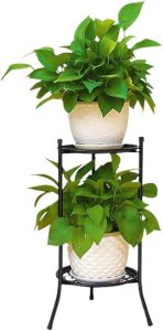BTSEURY Suporte de planta em vaso de metal, 50,8 cm, suporte decorativo à prova de ferrugem para vasos de flores com arte de ferro para ambientes internos e externos, suportes para vasos de aço para jardim, suporte de exibição de canto