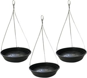 Kit 3 Suporte Para Pendurar Vaso E Planta Prato 17cm + Cabo De Aço 40cm