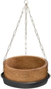 Vaso Natural Xaxim de Fibra de Coco Com Suporte Suspenso Completo Grande 05 Para Samambaia