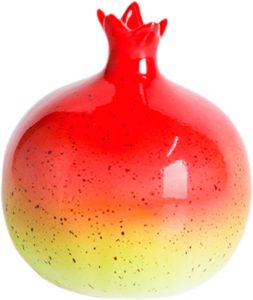 Bothyi Vaso de flor em forma de romã, suporte de planta peça central de mesa, vaso de arte decorativa para entrada, estante de escritório, L