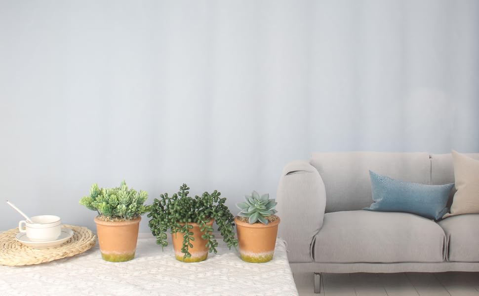 3 peças de plantas suculentas artificiais em vasos de plantas suculentas falsas