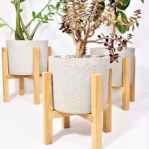 Suporte Cachepot de Chão em madeira para Vaso de Plantas(P)