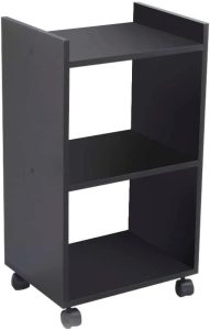 Estante Multiuso Preto para Quarto Sala com Rodízio 40cm
