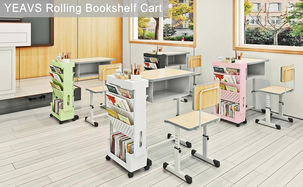carrinho de livros com rodinhas