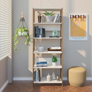 Estante Organizadora com 5 nichos MATCH cor Carvalho/Off White - Artely