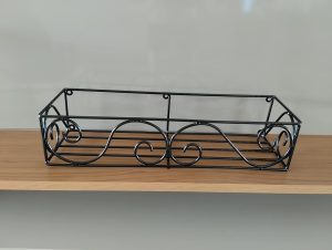 Floreira Artesanal de Ferro Jardineira de Parede com 60 cm Cor Preto com 2 Peças