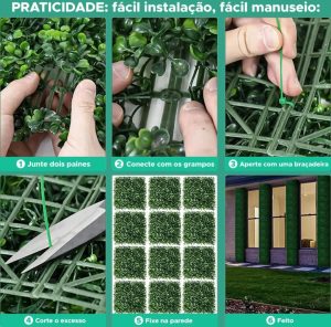10 Placas Planta Artificial Buchinho Premium Com Proteção UV 40x60 Cm Muito Cheia