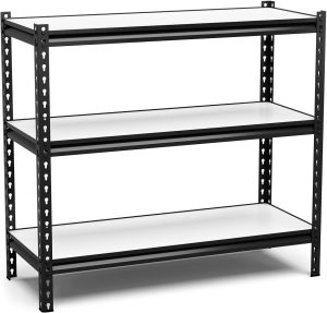 Estante de Aço Ferro 3 Prateleiras Reforçada Bancada 30 cm 40 cm Estoque Loja Casa Easytoque (Preta, 40 cm de profundidade)
