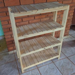 Floreira para plantas Estante com 4 Prateleiras de Madeira Maciça 100x70