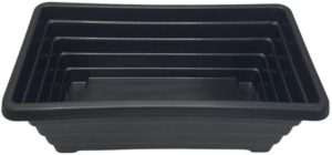 Kit 5 Jardineiras de Plástico 50x17 cm Preta (Preto)