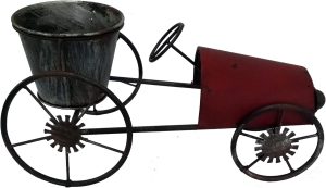 Floreira Carro Metal Vermelho 1 Vaso 39 Cm Vs Vermelho