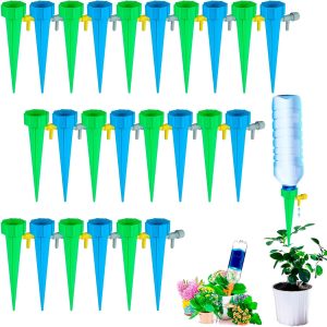 24 Gotejador Bico Automático Acoplável Garrafa Irrigação Regulavel Vasos Plantas Jardim Aspersão Gotejamento