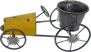 Floreira Carro Metal Amarelo 1 Vaso 39 Cm Vs Amarelo