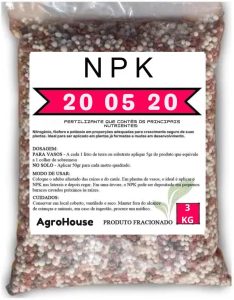 Adubo 20 05 20 Pacote 3kg para Plantas, Flores, Frutas, Coqueiros