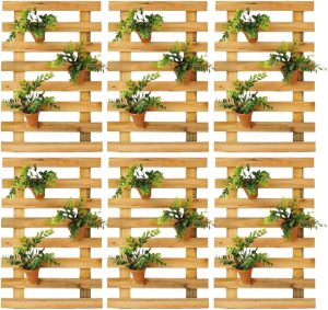 Kit 6 Pcs Treliça De Madeira Painel Jardim Vertical Floreira Reforçado
