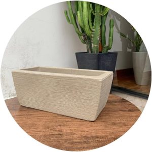 Vaso Jardineira Para Planta Floreira Jardim 40cm De Polietileno Bege