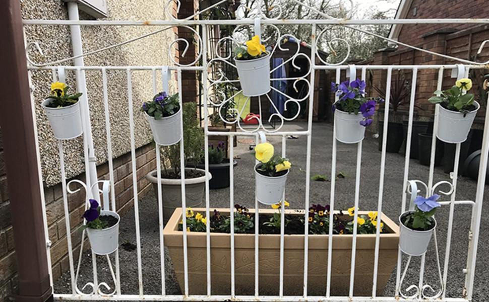 Adicione um toque de cor às paredes externas e cercas com estes lindos vasos de jardim, varanda, parede