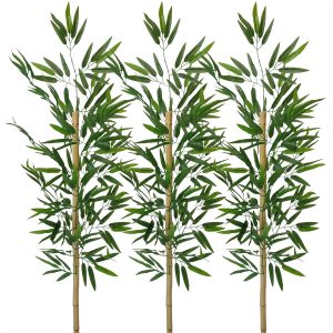 Kit 3 Hastes Bambu Planta Artificial Grande Decoração Sala