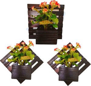 Floreira de parede para jardin vertical com cachepot ripado de jardin para ambiente interno e externo