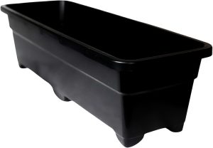 kit com 6 Jardineiras floreira plasticas resistentes de 47 cm cor Preto para jardim horta temperos