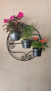 Suporte de Vaso Redondo Floreira Para 3 Vasos de Flores