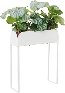 Selvvva Suporte Jardineira Floreira para plantas, temperos, hortas, decorativa, Curió, 60 x 19 x 55 cm - Branco Fosco
