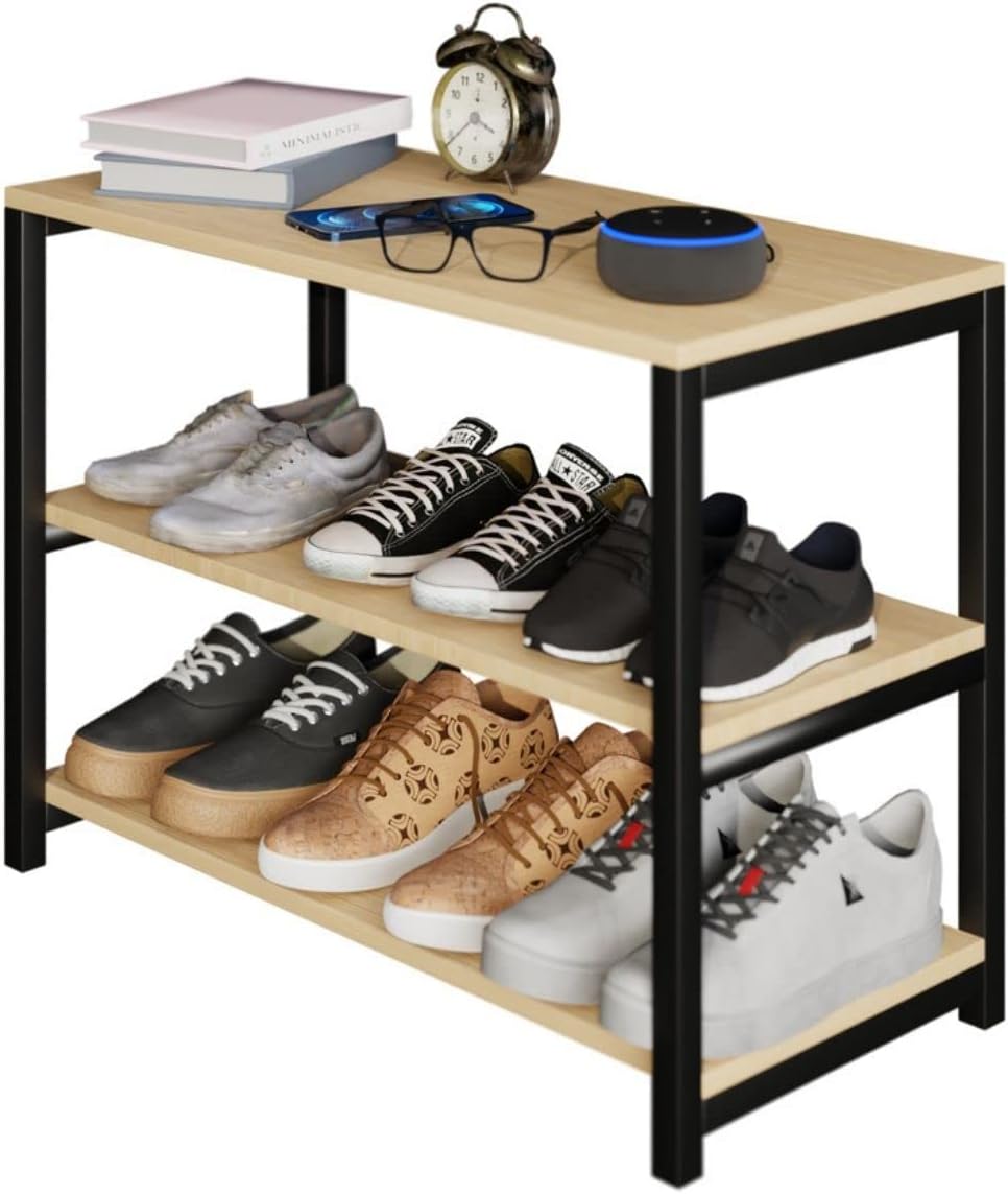 ArtMovelar - Sapateira Divisória - Sapateira em MDF com Pés de Ferro - Porta Sapato Organizador, Sapateira com Três Prateleiras, Organizadora com Divisórias - Madeira 1 ArtMovelar Sapateira Divisoria Sapateira em MDF com Pes
