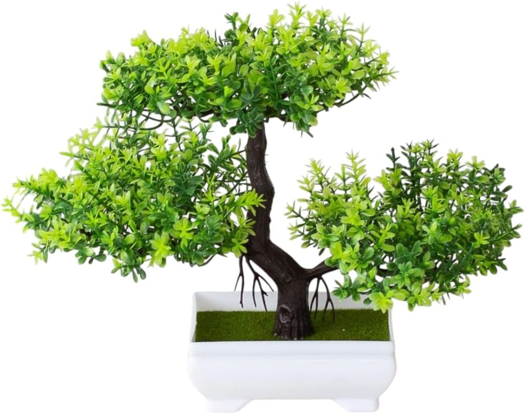 Bonsai Artificial Decorativo Árvore de Enfeite para Casa, Escritório e Ambientes Internos Realista e Elegante, Decoração de Mesa ou Estante Flores Planta Artificial (Verde) 1 Bonsai Artificial Decorativo Arvore de Enfeite para Casa Escritorio e
