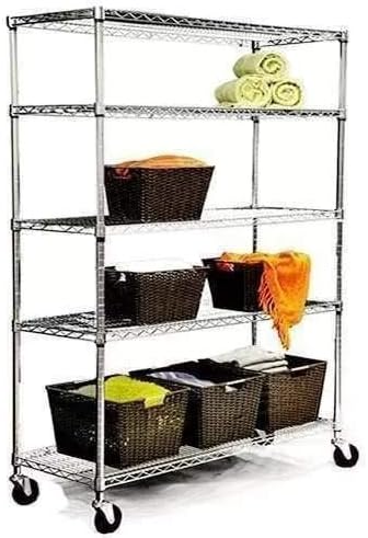 Estante De Aco Cromado 5 Prateleiras Rack Aramado CRodizio