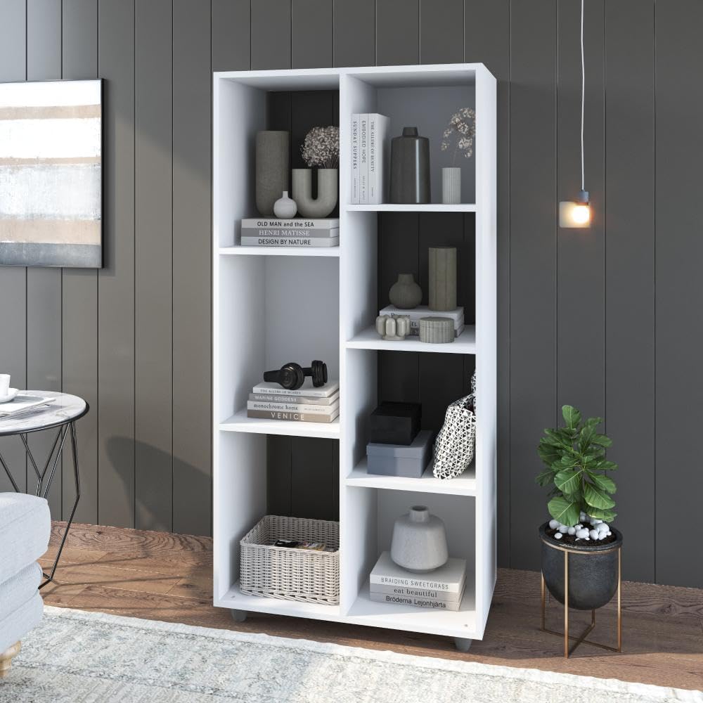 Estante Livreiro p Livros Armário Organizador Branco com Prateleiras para Livros Sala Escritório Multifuncional 1 Estante Livreiro p Livros Armario Organizador Branco com Prateleiras para