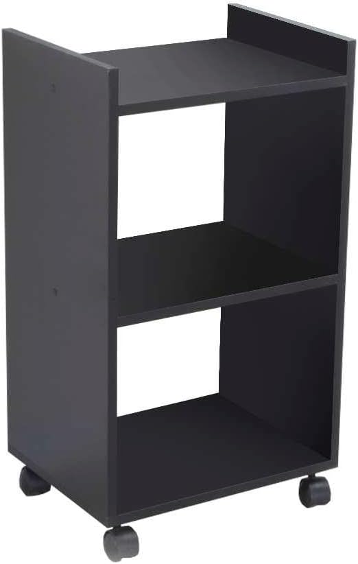 Estante Multiuso Preto para Quarto Sala com Rodízio 40cm 1 Estante Multiuso Preto para Quarto Sala com Rodizio 40cm