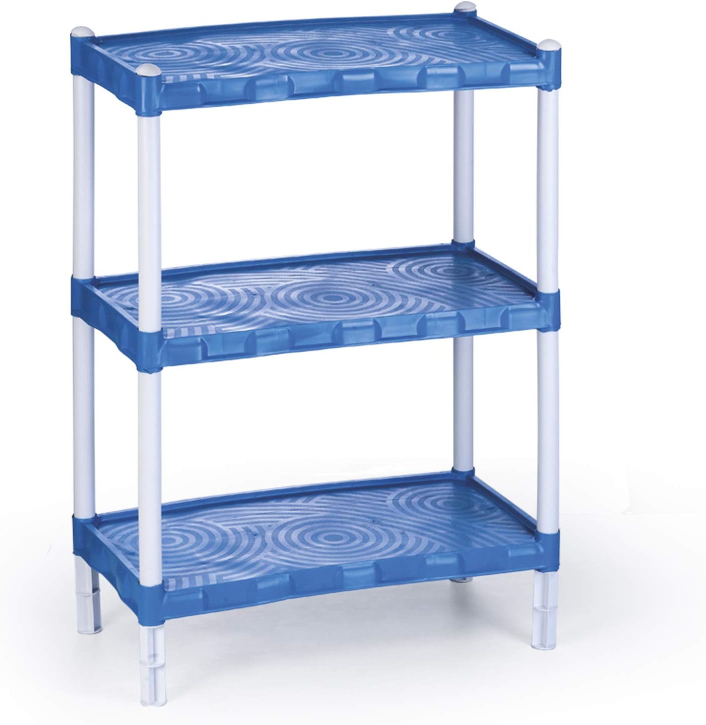 Estante Multiuso de Plástico com 3 Prateleiras Mini Azul 1 Estante Multiuso de Plastico com 3 Prateleiras Mini Azul