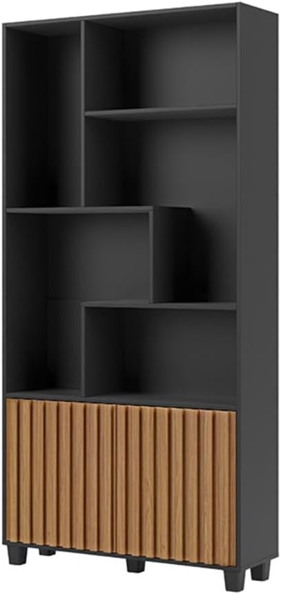 Estante Para Livros 2 Portas Ripadas C59 Preto Fosco Freijó Dalla Costa 1 Estante Para Livros 2 Portas Ripadas C59 Preto Fosco Freijo
