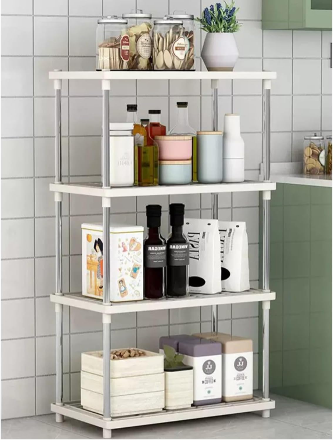 Estante Prateleira Organizadora Modular Multiuso 4 Andares Cozinha Sala Banheiro Escritório Rack 1 Estante Prateleira Organizadora Modular Multiuso 4 Andares Cozinha Sala Banheiro