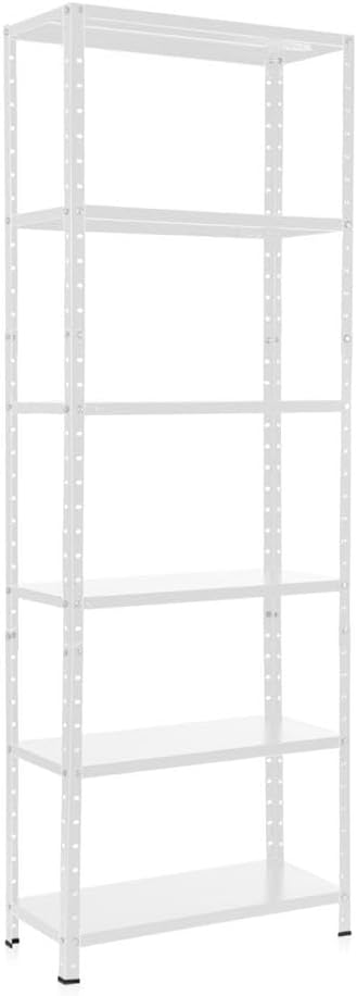 Estante com 6 Prateleiras Multiuso de Aço para Sala Quarto Escritório BRANCA 1 Estante com 6 Prateleiras Multiuso de Aco para Sala Quarto