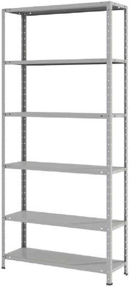Estante de Aço Multiuso Elite Aço com 6 Prateleiras 198 x 93 x 30 Suporta até 20 kg Por Prateleira - Cinza Crystal 1 Estante de Aco Multiuso Elite Aco com 6 Prateleiras 198