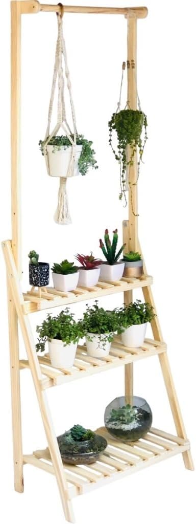 Estante para plantas Floreira Com Suporte + Suporte Varão Varal 1 Estante para plantas Floreira Com Suporte Suporte Varao Varal