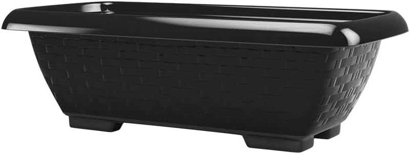 Floreira Retangular Rattan 4l Pratic Plásticos Preto 1 Floreira Retangular Rattan 4l Pratic Plasticos Preto